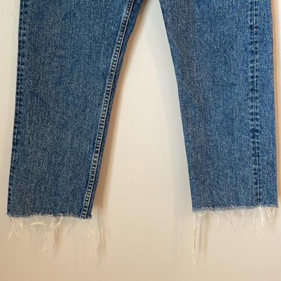 Levi’s Jeans 505 SZ 32/32 Made in the USA Fray at Bottom Blue/White Wash - Picture 4 of 10